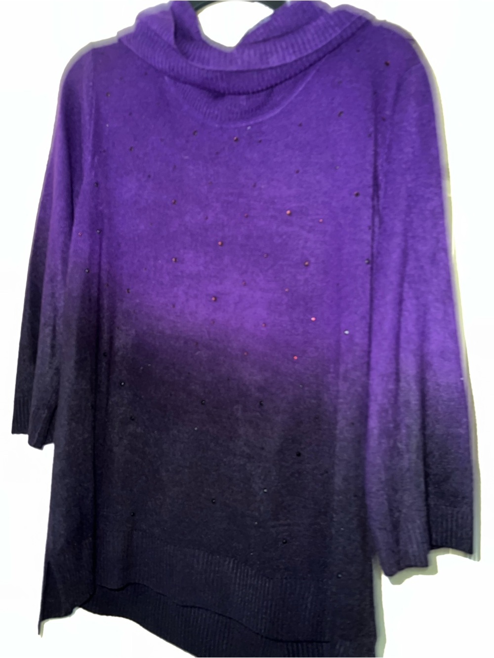 Purple Ombre Embellished Sweater Tunic